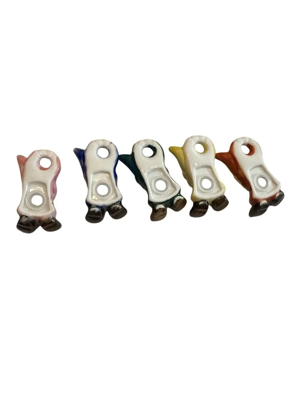 Hashicco Gnome Chopstick Rests 5-Pc Ceramic Set with Wooden Stand
